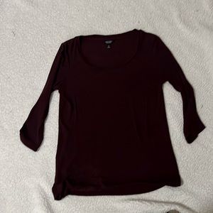 Dark maroon long sleeve top